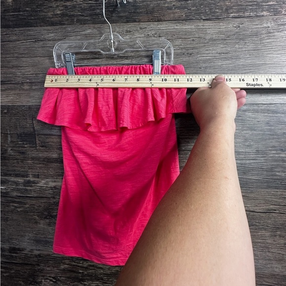 Lilly Pulitzer Pima Cotton Ruffled Halter Tube Top Coral Pink Blouse - Picture 6 of 8